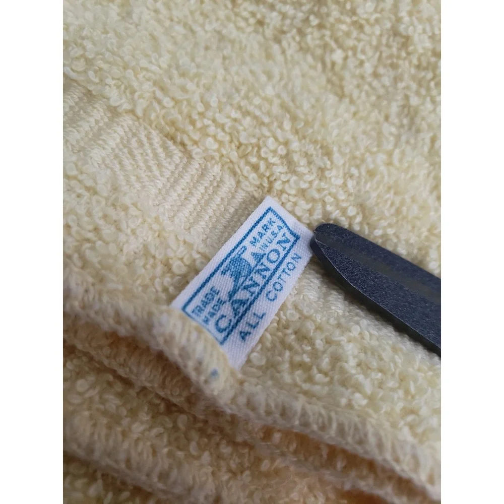 Vintage Cannon Set Of 3 Bath Towel Hand Towel & Wash Cloth Yellow Tulip Floral‎